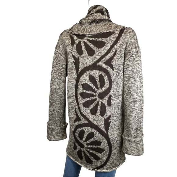 ETERNAL SUNSHINE CREATIONS Boho Print Wool Blend Open Cardigan P - Picture 4 of 11